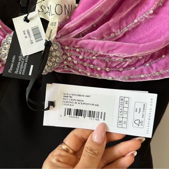 SALONI Kaila Embelished Velvet Dress - Picture 7 of 8